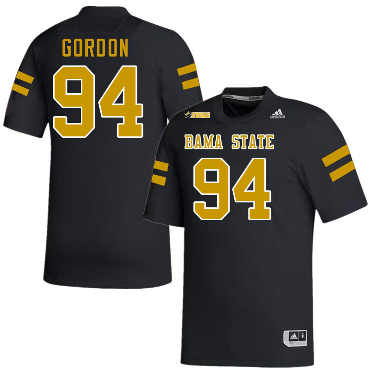 Alabama State Hornets #94 Cameron Gordon College Football Jerseys,Uniforms-Black